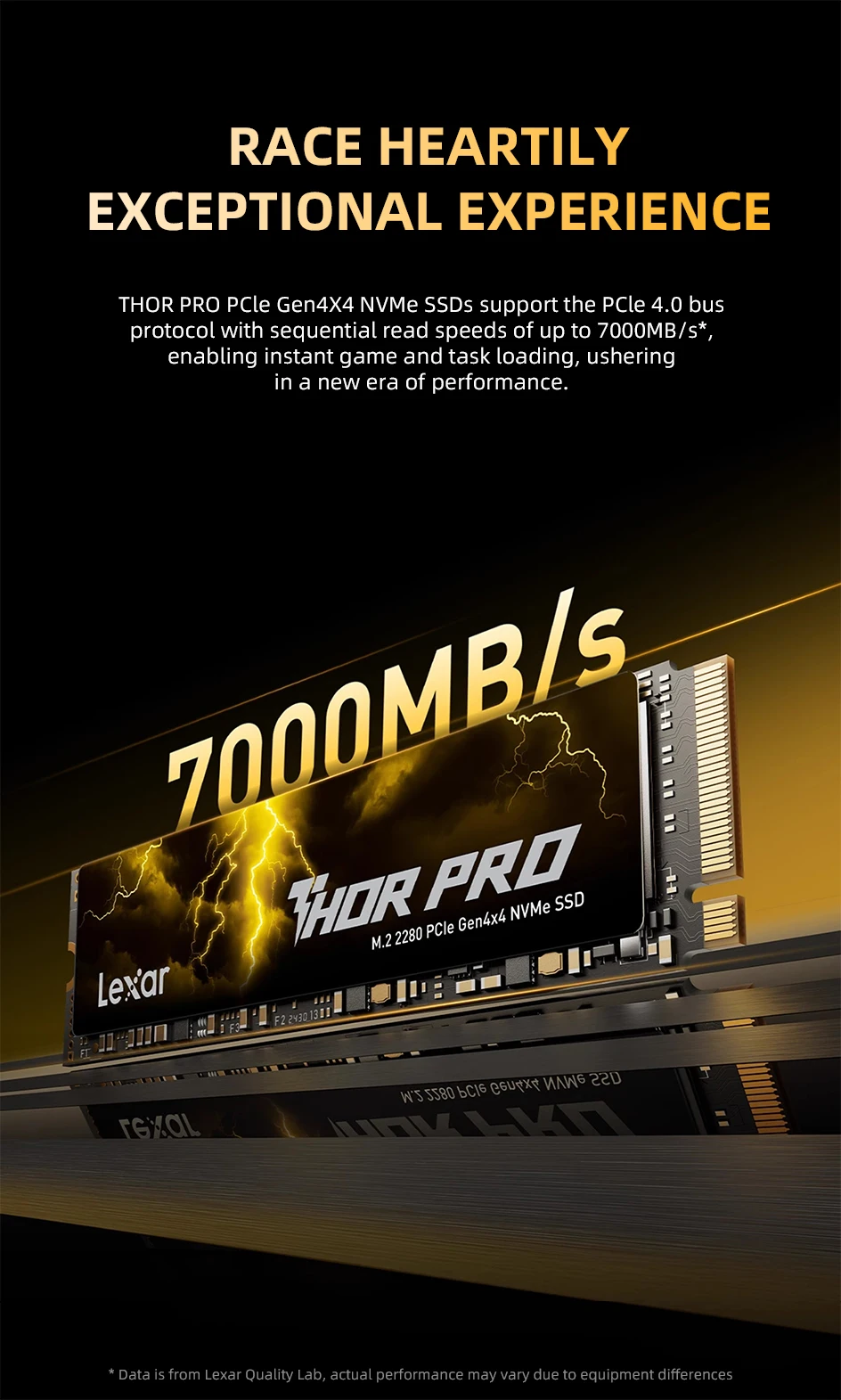 Lexar THOR PRO SSD 7000 MB/s PCIe 4.0x4 NVMe M.2 2280 512 GB 1 TB 2 TB 4 TB interne Solid-State-Festplatte für PC – Detail 3