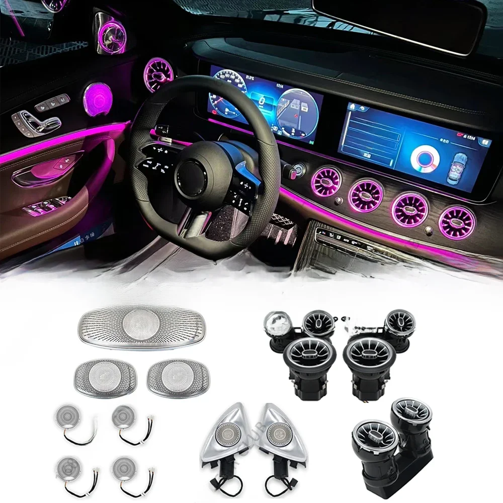 Led Lucht Ventilatieopeningen 3d Draai Tweeter Luidspreker Voor Mercedes Benz W213 W238 E53 E63 E-Coupe Auto 64 Kleuren Lnterior Decoratieve Verlichting - afbeelding 2