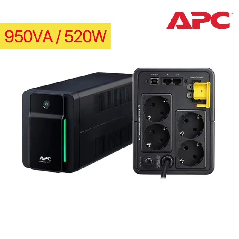 APC UPS BX950MI-GR sine wave 950VA, 520Watts, 230V, 4 pig nose, uninterruptible power supply, power supply