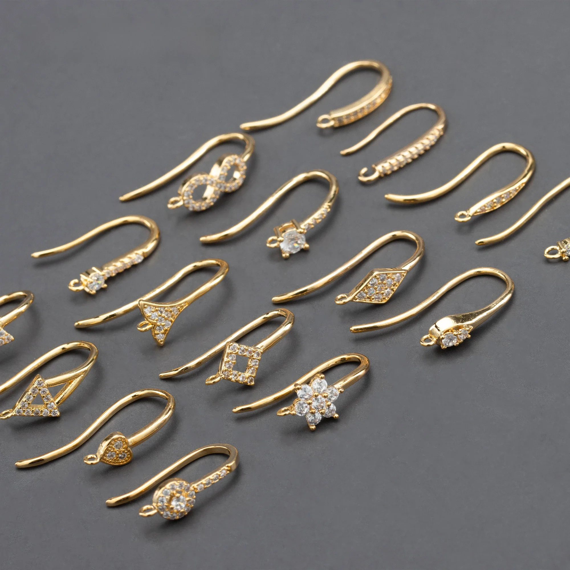 GUFEATHER, 20 sztuk/partia, M800, akcesoria jubilerskie, pass REACH, bez niklu, pozłacane 18k, miedź, złącze, kolczyki diy, tworzenie biżuterii — zdjęcie 2