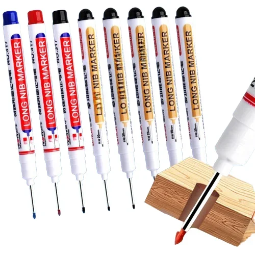 Długi Marker stalowniczy 1 szt. Do metalowego oleju wodoodporny cienka głowica rękodzieło z drewna przedłużony 20mm długi szal na głowę znacznik głębokiego otworu — zdjęcie 2