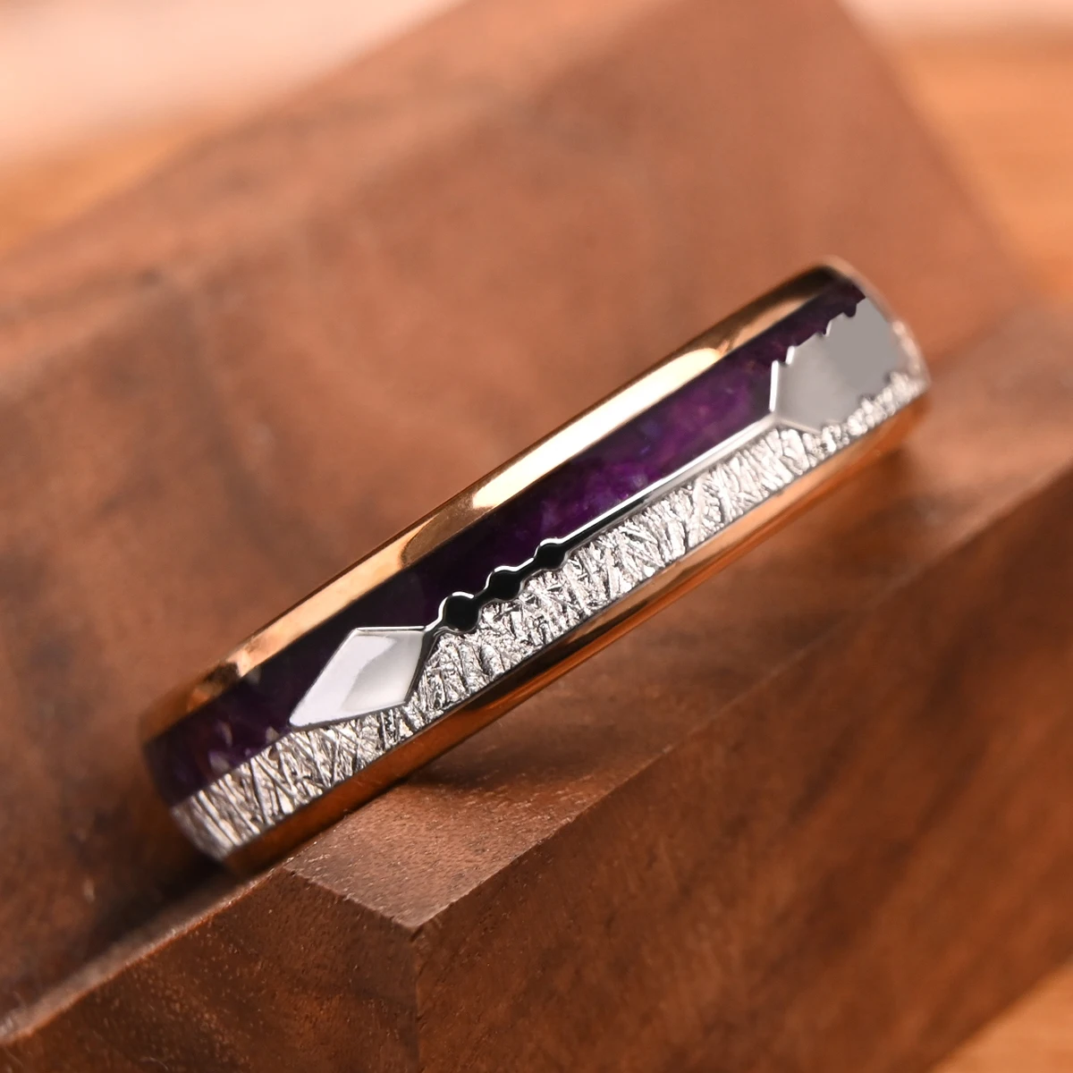 

8mm/6mm Rose Gold Tungsten Carbide Ring Men's Wedding Bands Fashion Jewelry Couple's Promise Engagement Ring Gifts Comfort Fit