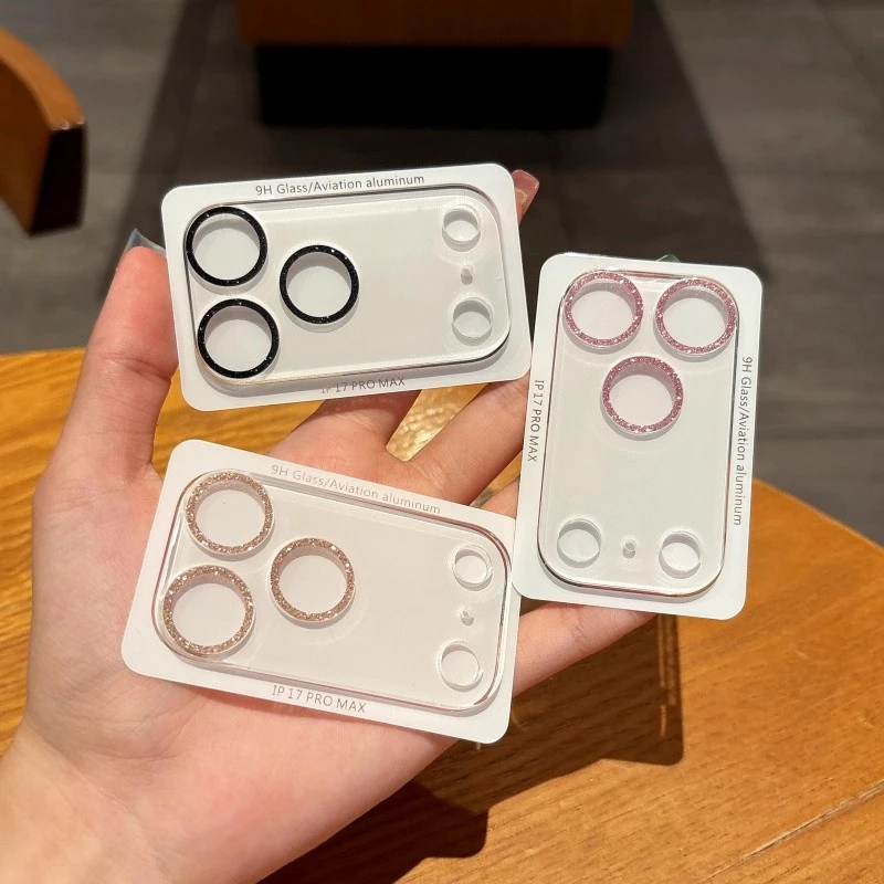 واقي شاشة من الزجاج المقسى لعدسة الكاميرا اللامعة لهاتف آيفون 15 14 16 Pro Max 17 Air 13 Mini Plus 17Pro 17Air HD Film
