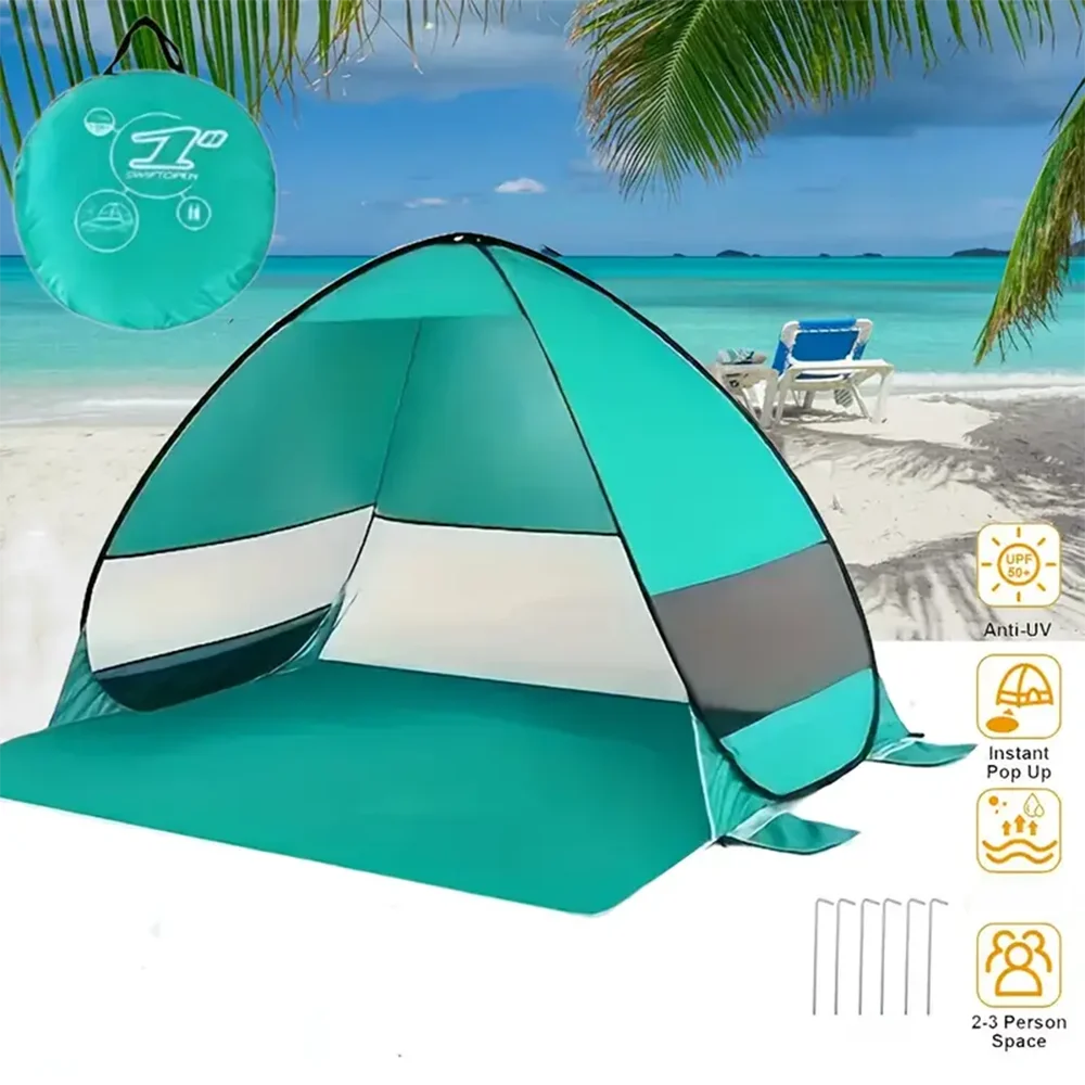 

Quick Set Up-Pop Up Beach Tent Portable Sun Shade Shelter Outdoor Camping Fishing Canopy,Camping Accessories,Sturdy Construction