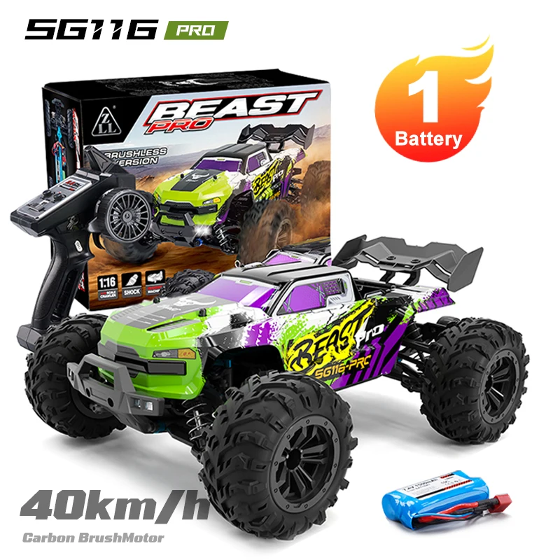 ZNLYRION Ferngesteuertes Auto SG118MAX PRO 4WD RC-Auto 1:16 Bürstenlos 80KM/H Hochgeschwindigkeits-Offroad-Monstertruck 2,4GHz mit LED-Licht für Kinder und Erwachsene