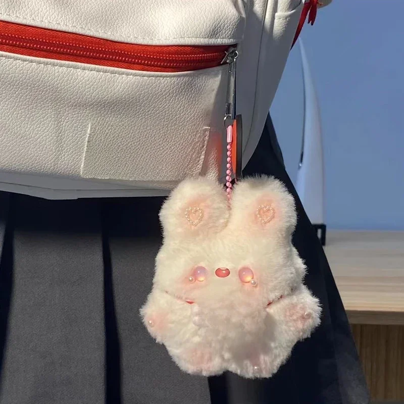 DIY Cartoon pluszowy śliniaczek lalka królik zabawka brelok urocza torba wisiorek Charms brelok samochodowy dla kobiet Kawaii prezent — zdjęcie 2
