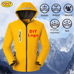 Chaqueta cortavientos personalizada para hombre y mujer, abrigo impermeable con cremallera y logotipo de foto, ropa deportiva Unisex para exteriores, venta al por mayor, otoño