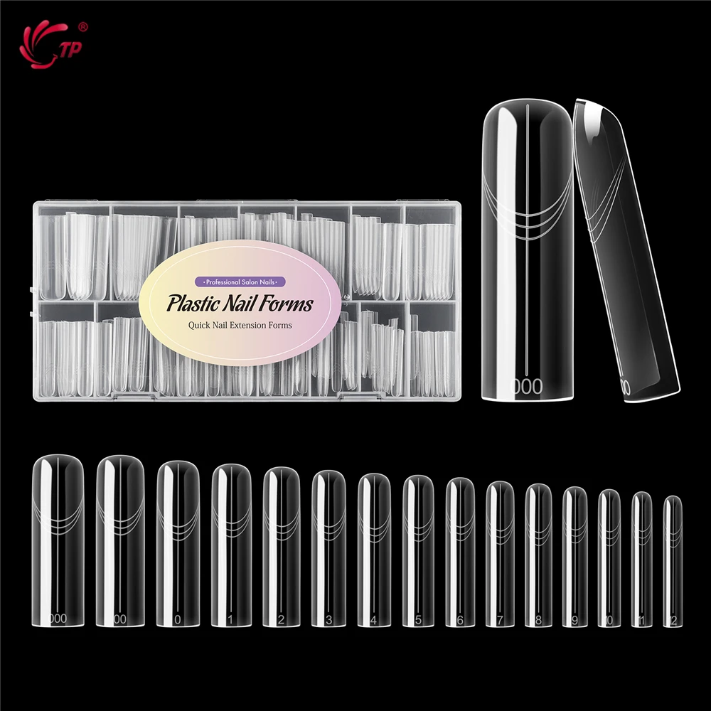 TP 150pcs Dual Forms Nails Widen Quick Building UV Gel Mold Full Cover Nail Extension Forms Acrylic Top Forms for Poly Nail Gel