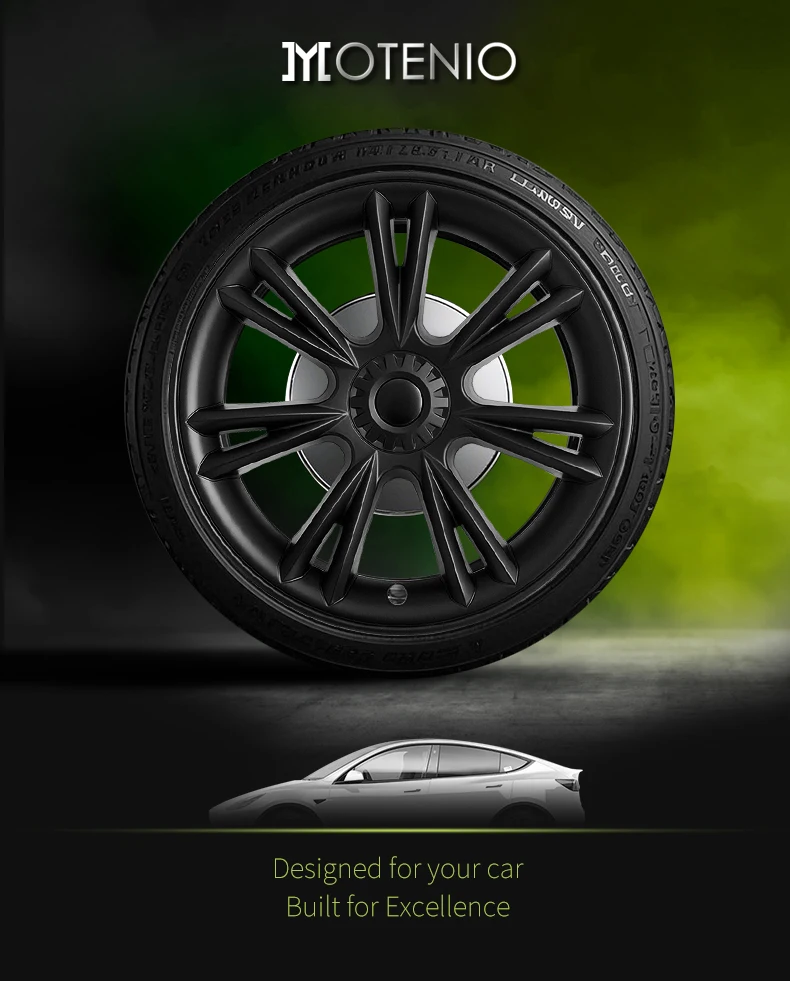 Design für Tesla Modell y 2013-2017 sportliche Rad abdeckung 19-Zoll-Ersatzfahrzeug Auto Radkappen Zubehör – Detail 2