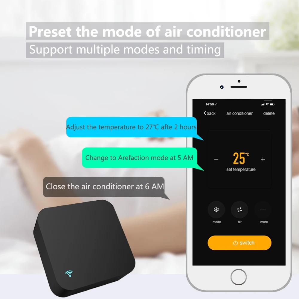 Tuya inteligentny pilot na podczerwień WiFi uniwersalny pilot do klimatyzatora TV praca z Alexa Google Home Assistant Yandex Alice