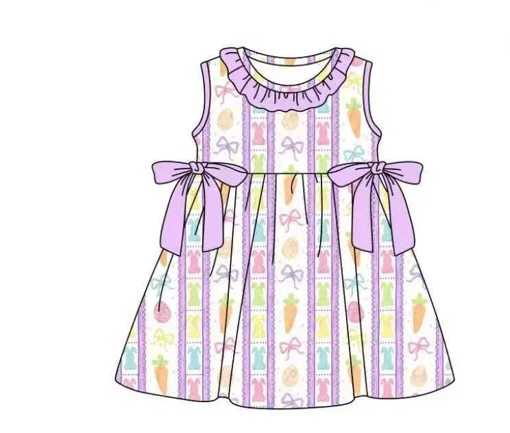 Easter Boutique 3-Piece Children's Set for Girls Sleeveless Lace Top Elastic Shorts Baby Romper Dress Outfit view 3