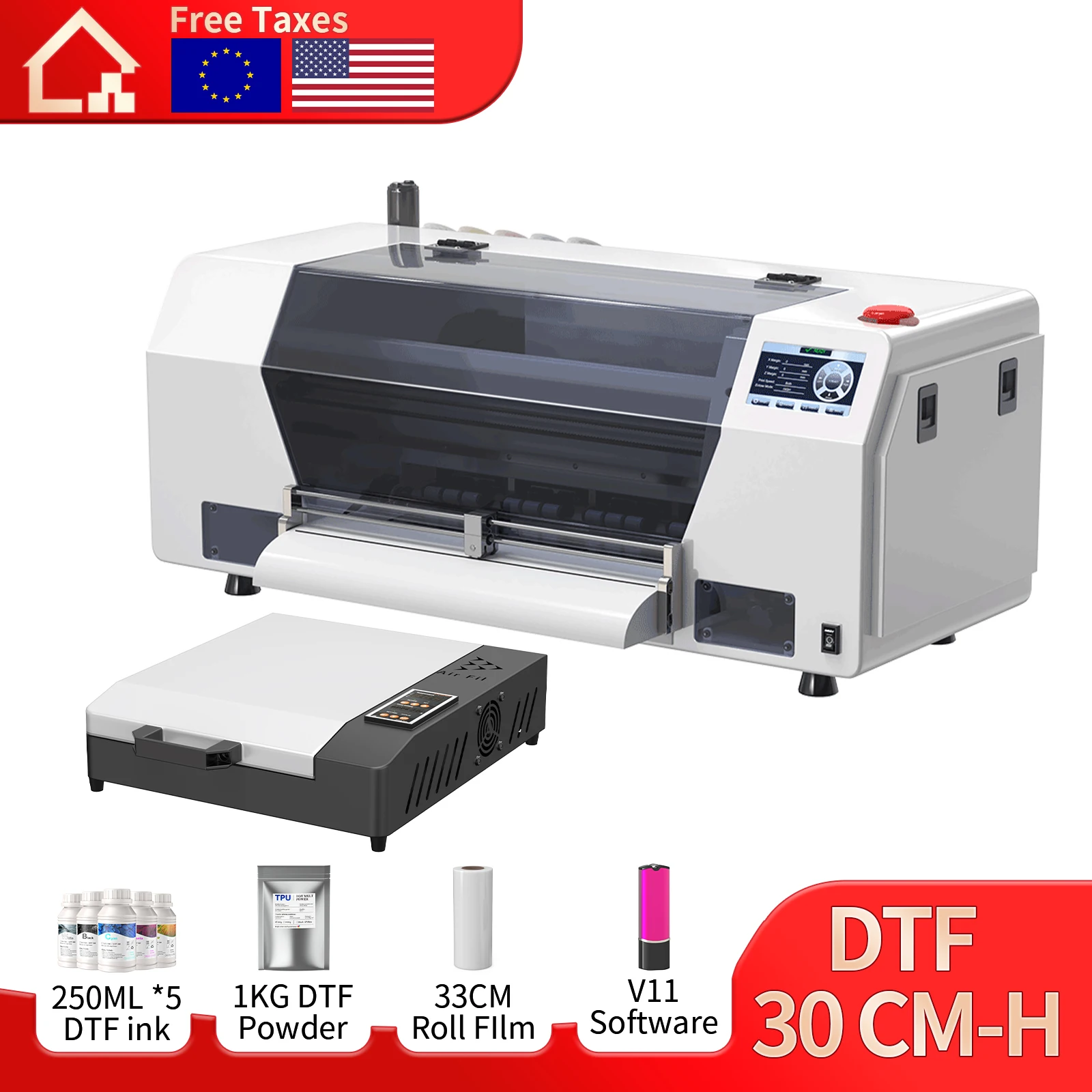 

US Stock No Tax A3 DTF Printer With Oven A3 impresora dtf A3+ Direct To Film Printing Machine With curing oven T-Shirt Textile