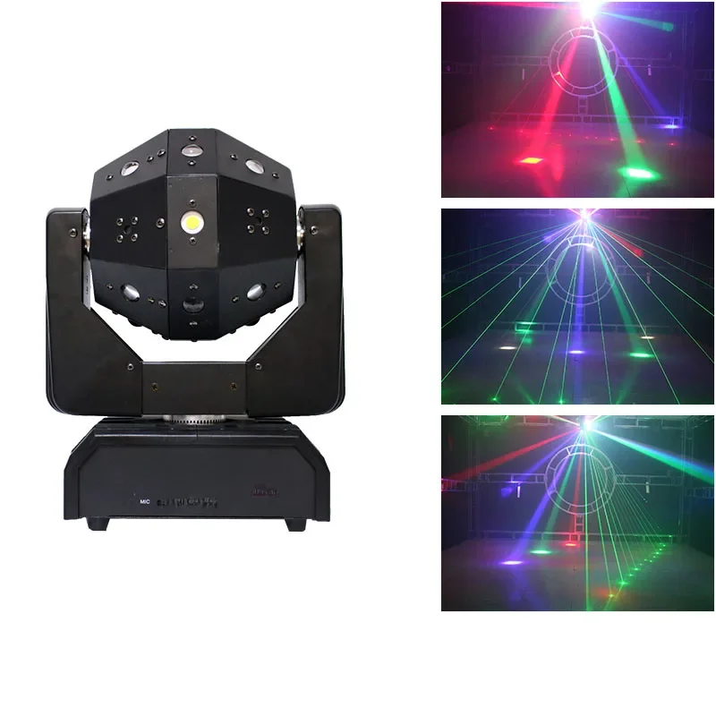 LED Mini Moving Head Bal Laserstraal Strobe 3-in-1 Voetbal Roller Moving Heads DMX Oneindige Rotatie LED Disco DJ Bal Licht - afbeelding 2