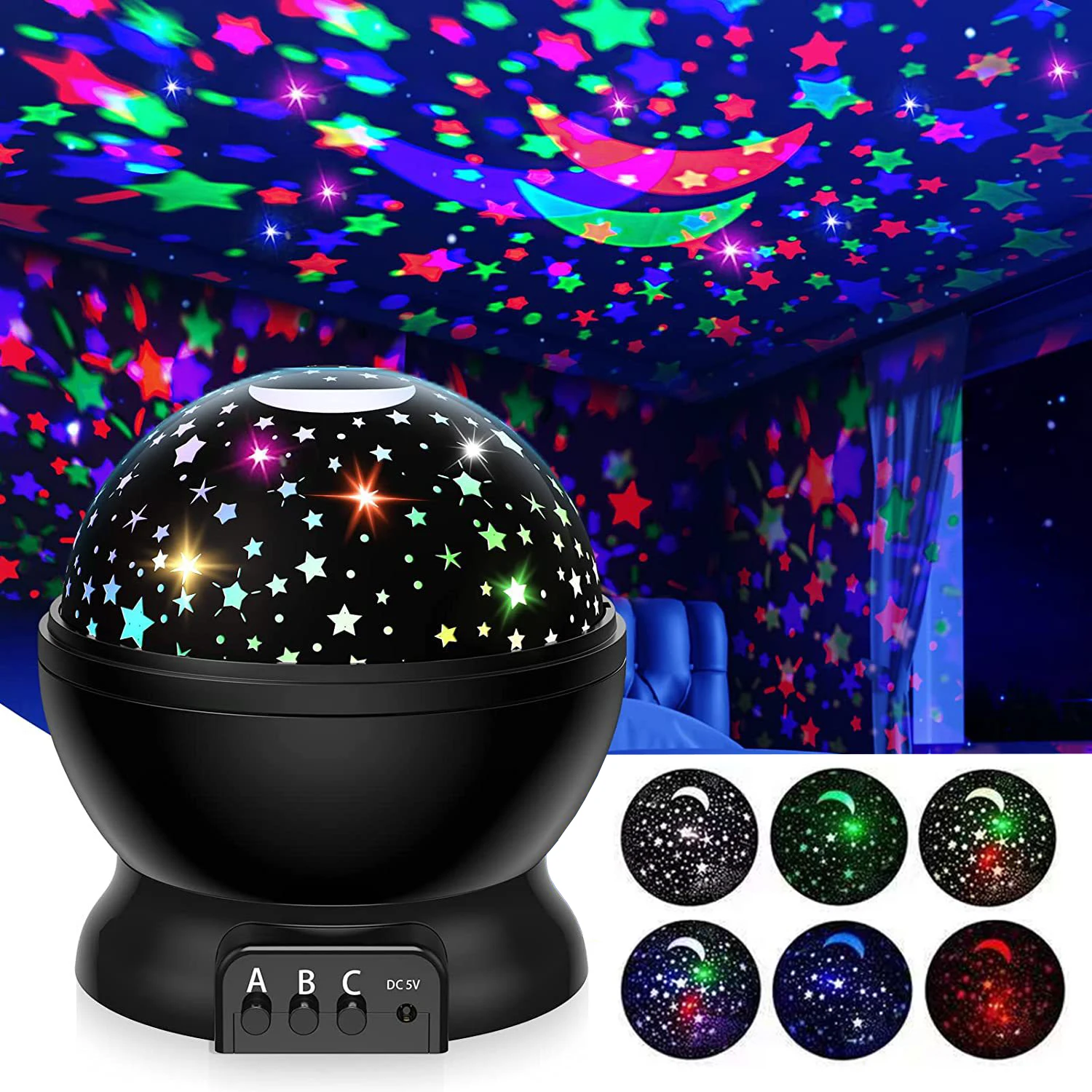 360 °   الدورية LED غالاكسي مصباح سديم تأثير الحديثة السماء المرصعة بالنجوم العارض ضوء الليل لديكور غرفة نوم الأطفال هدايا عيد الميلاد