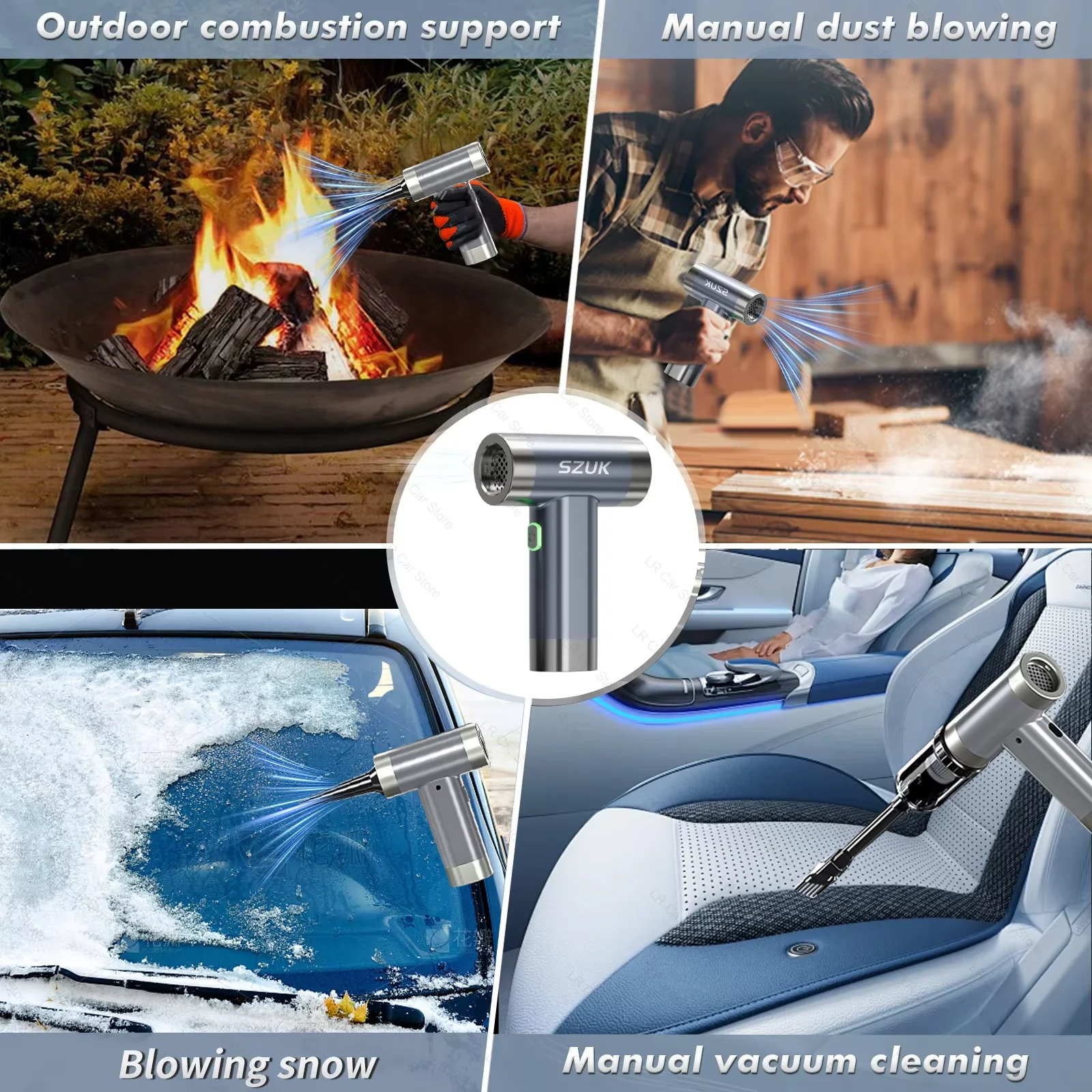 Turbofan Air Blower 150000RPM Mini Turbo Jet Fan Brushless Motor Handheld Duct Fan Portable Charging Cleaning Car Vacuum Cleaner