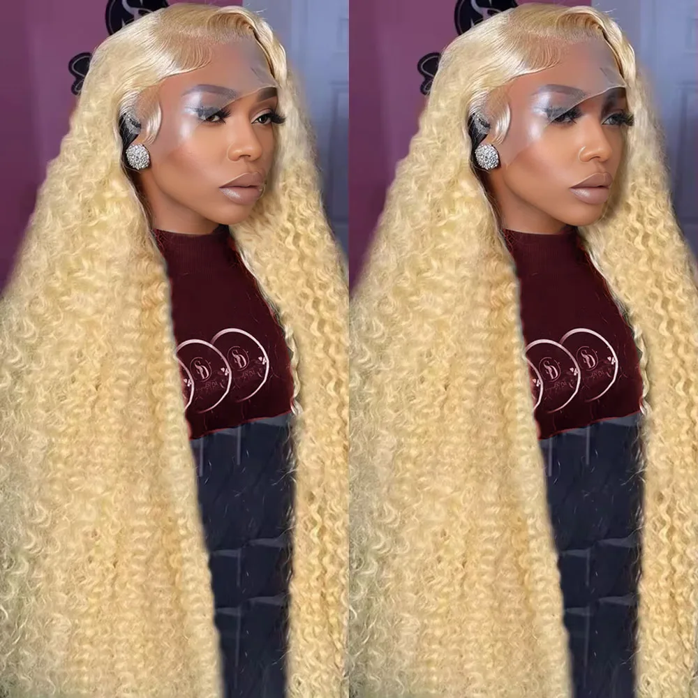 

Curly 250 Density 40 Inches 613 Blonde Deep Wave 13x6 HD Lace Front Human Hair Wigs Water Wave 13x4 Lace Frontal Wigs For Women