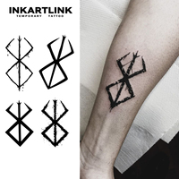 Berserker Temporary Tattoo,Lasts To 15 Days New Technology Magic Waterproof Semi Permanent Sticker.