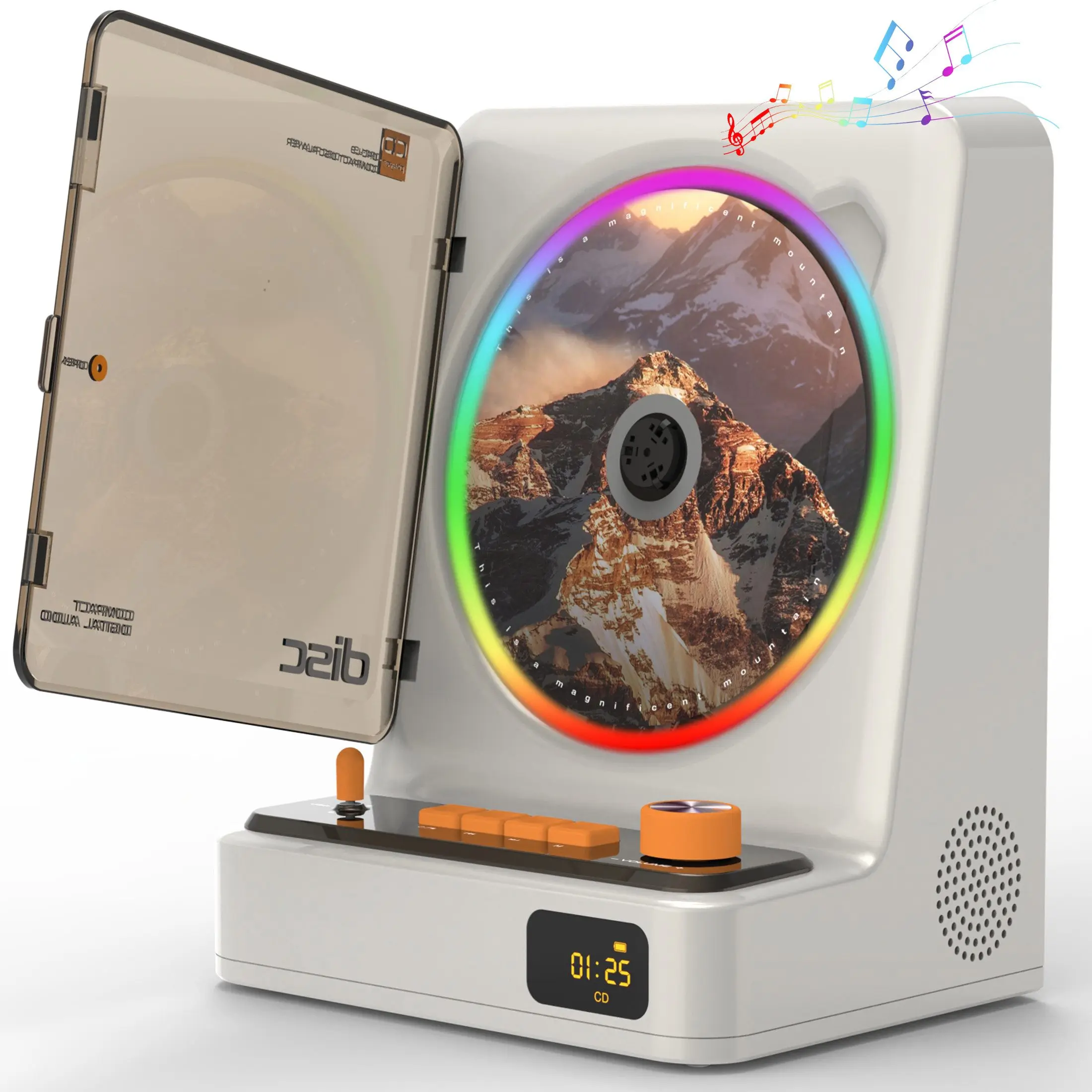 Oplaadbare cd-speler met Bluetooth Hifi-luidsprekers Draagbare cd-speler (afstandsbediening, USB/3.5mm-aansluiting, voor thuis, kantoor & auto)