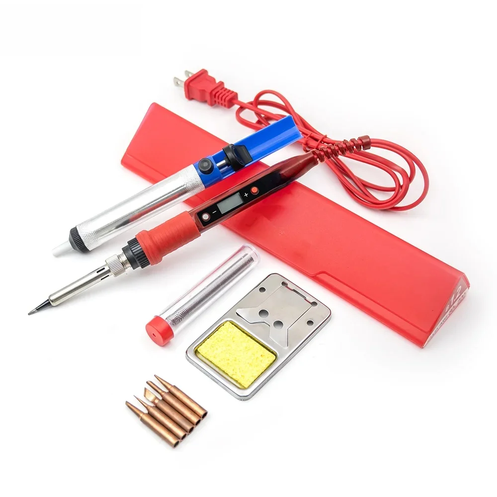 JCD 80W Digital Electric Soldering Iron 908S Temperature Adjustable 220V 110V LCD Display Ceramic Heater Welding Repair Tool Kit
