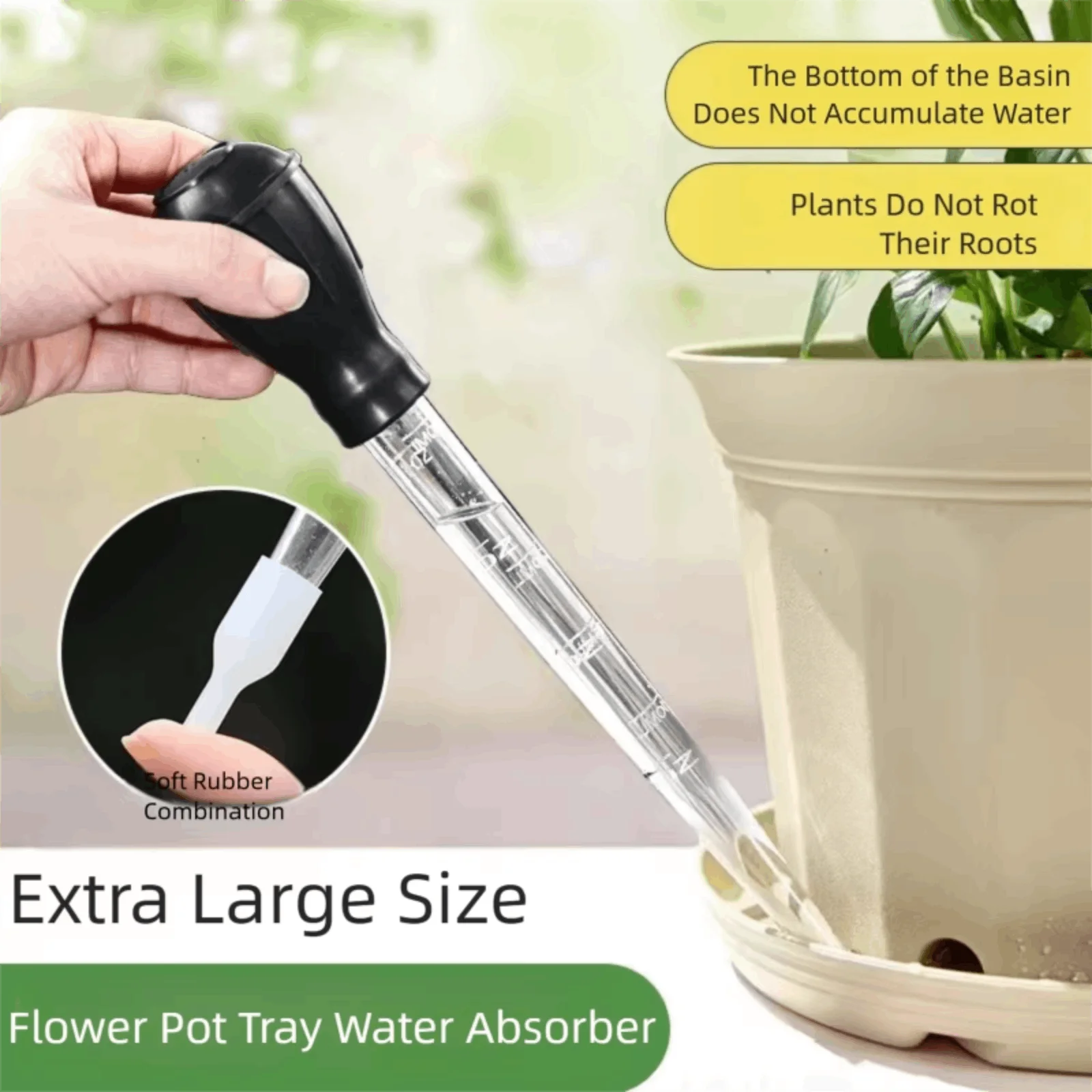 Flower Pot Tray Water Absorber Base Portable Water Collection Device Large Dropper Gardening Tool Flower Pot Water Absorber
