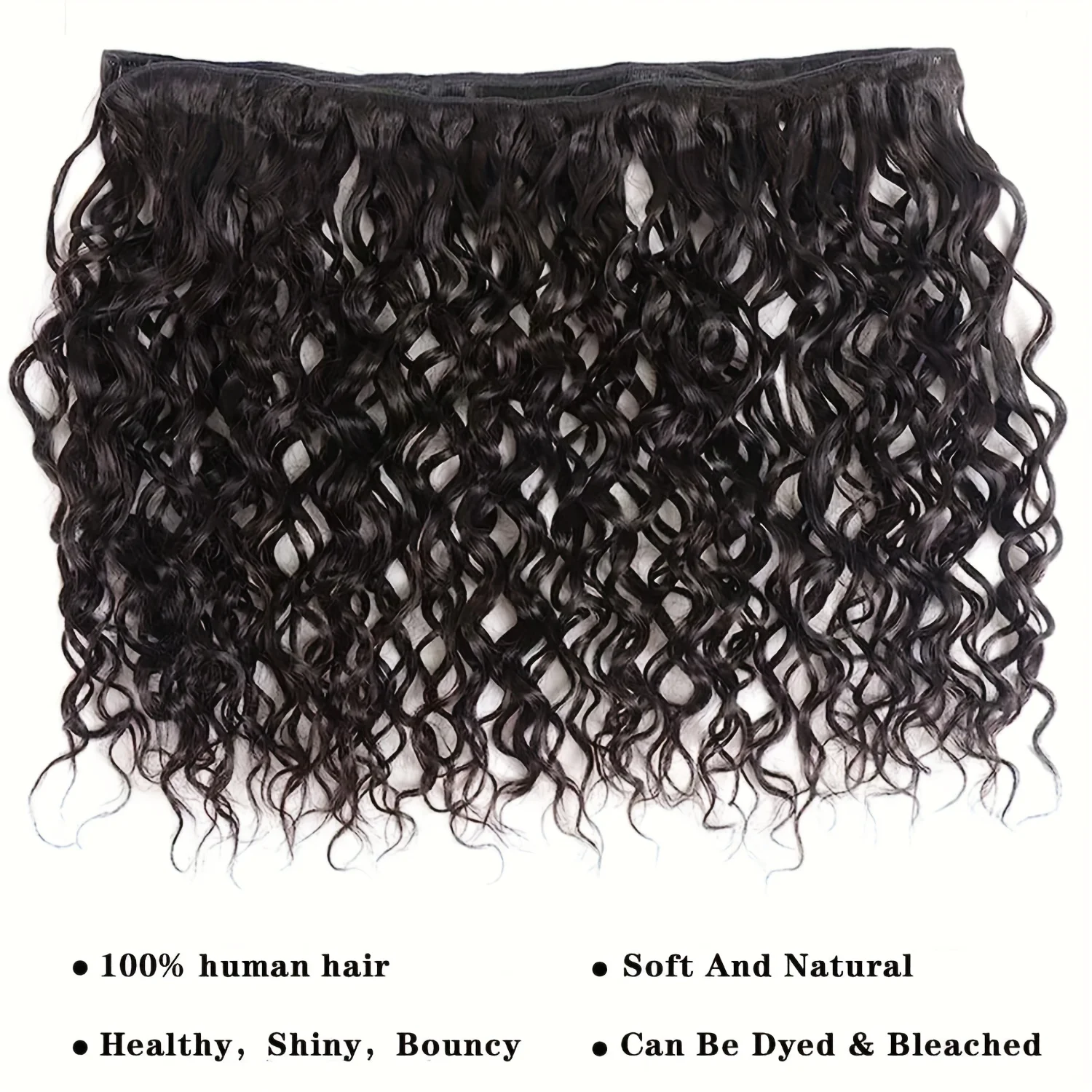 인간 모발 1 3 묶음 딥 웨이브 묶음 # 1B 내추럴 컬러 딥 웨이브 번들 인모 헤어 익스텐션 더블 웨프트 인모 번들