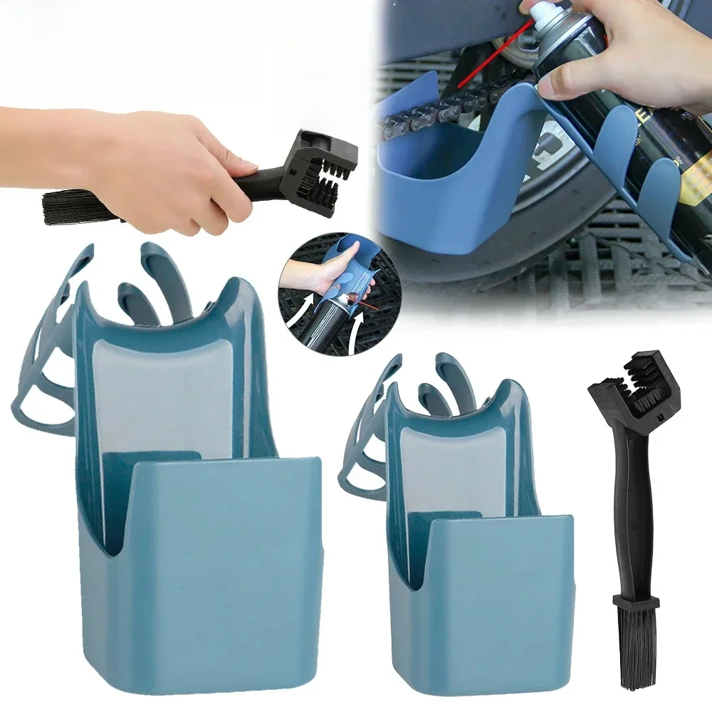 Motorfiets Olie Splash-Proof Agent Fietsketting Olie Opslag Gereedschap Doos Ketting Olie Anti-Spray Scrubber Gereedschap Ketting Reinigingstools - afbeelding 2
