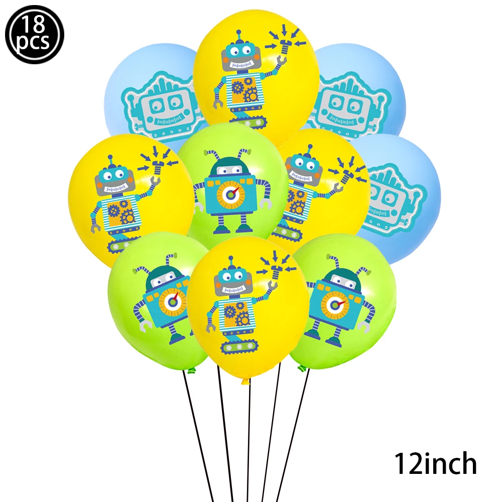 Robot Birthday Party cake topper Robot Party cake Decoration Robot balloon banner decor Boy Robot Theme Party Decoration favors
