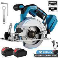 Brushless 5Inch 125mm Mini Electric Circular Saw Cordless 0-45° Adjustbale Woodworking Power Garden Tool For Makita 18V Battery