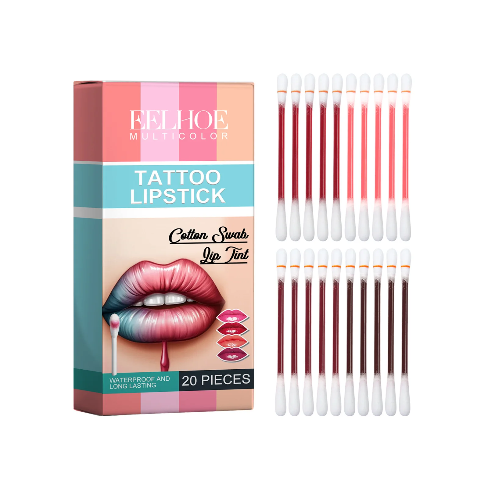 EELHOE Matte Liquid Lipstick Long Lasting Waterproof Tattoo Lipstick Moisturize Lips Lip Tinted Cottom Swab Lip Gloss Cosmetic