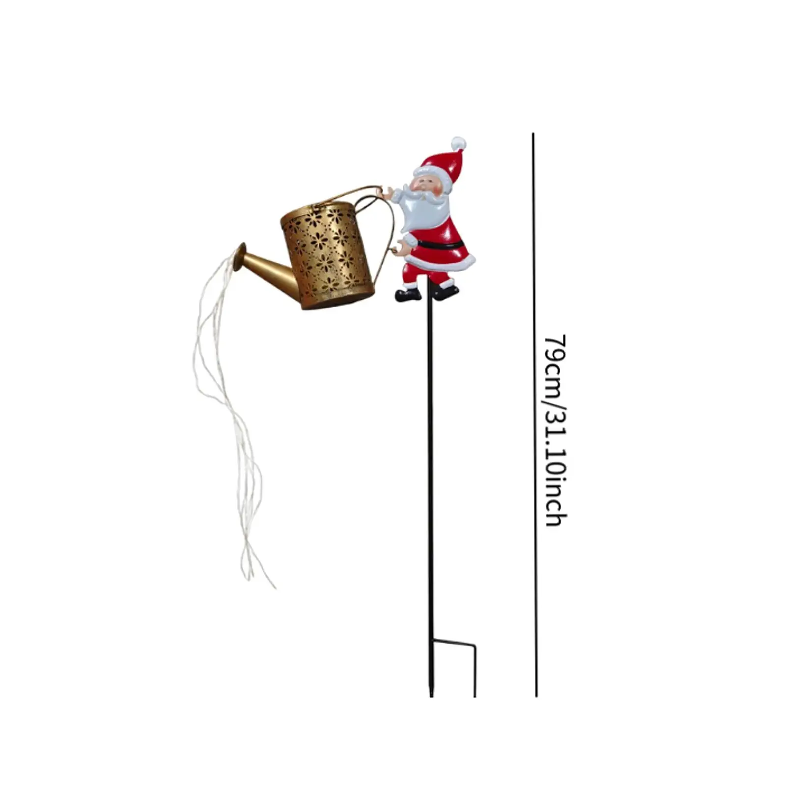 يمكن سقاية سانتا التي تعمل بالطاقة الشمسية تضيء المصباح الأرضي أضواء الزخرفية للمنزل ساحة الحديقة عطلة الديكور #5