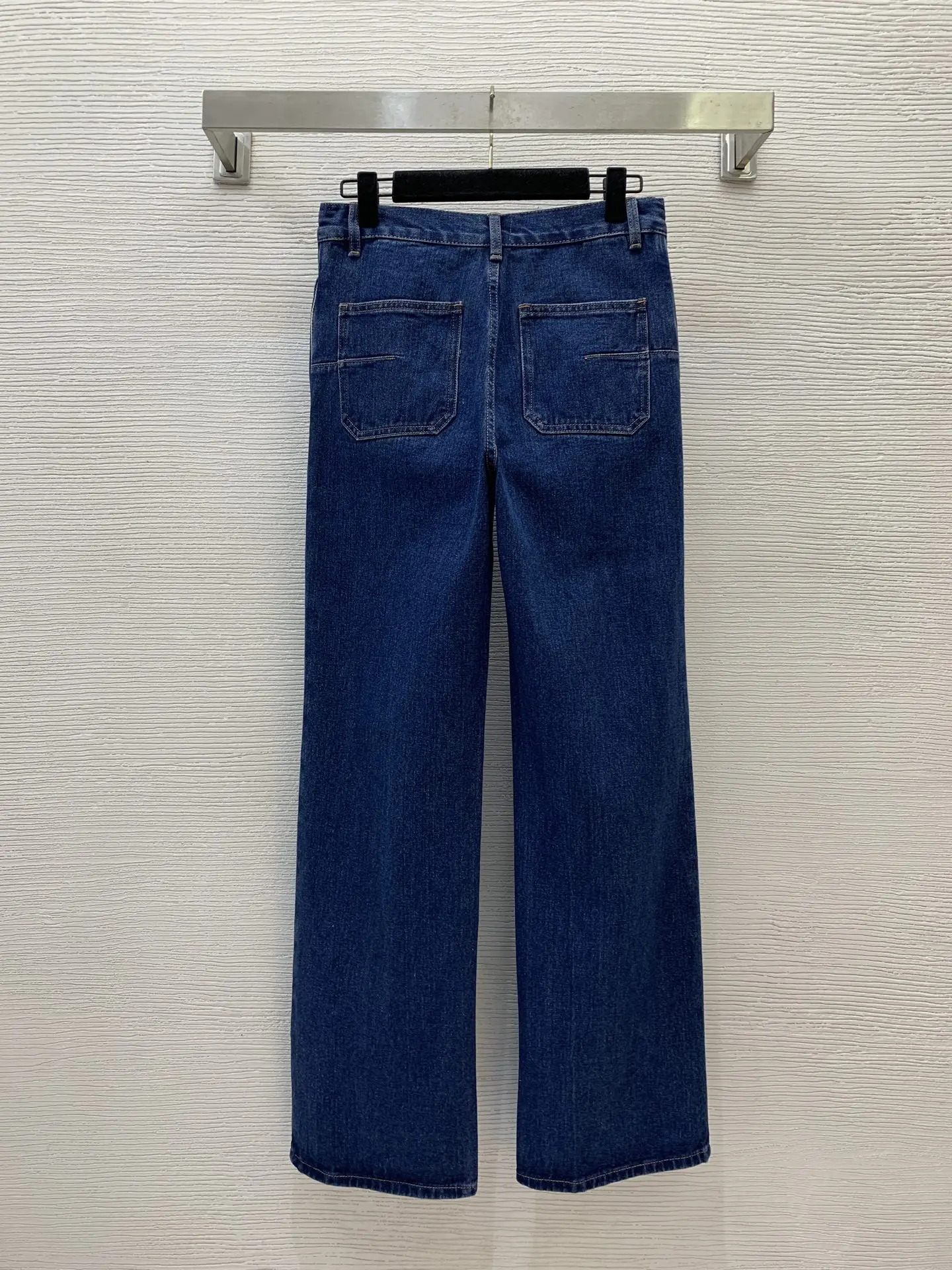 

2025 Spring and Summer Fashion New Simple Stylish Loose Striped Dark Blue Wide Leg Jeans