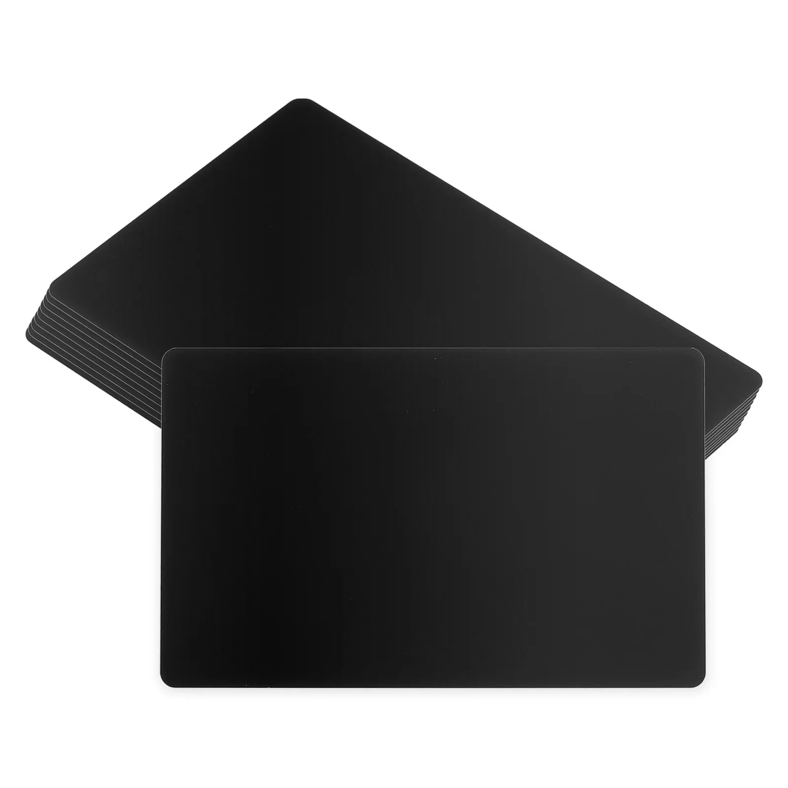 10/20/50 Stück 0,21 mm Metall-Visitenkarten, blanko, Namenskarte, Lasergravur, Aluminium, für DIY-Geschenkkarten, schwarz matt