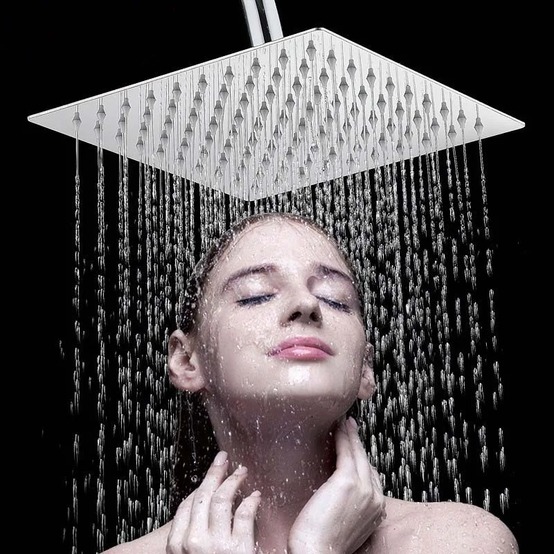 

8/10/12 Inch Rainfall Shower Heads Stainless Steel Square Showerhead Ultra Thin Waterfall Shower Head Pressurized Shower Head