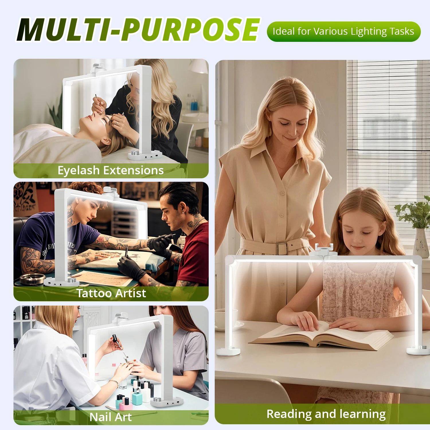 Large Foldable Half-Moon Nails Desk Light With Phone Holder Professional Manicure Salon Lighting Essential For Nail Salon Tool