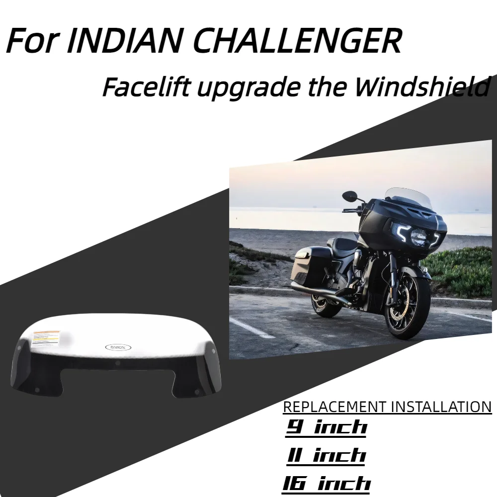 Front Motorcycle Accessories Wind Deflector Spoiler Deflector Windshield Wind Protection Baffle For Indian Challenger 2020-2024