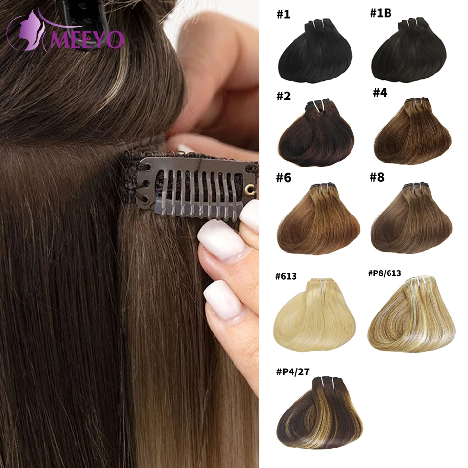 クリップインヘアエクステ-ハイライトカラー-4-27-クリップイン-ブラジリアン-ストレート-本物の人毛エクステンション-16-26-インチ-ナチュラルカラー