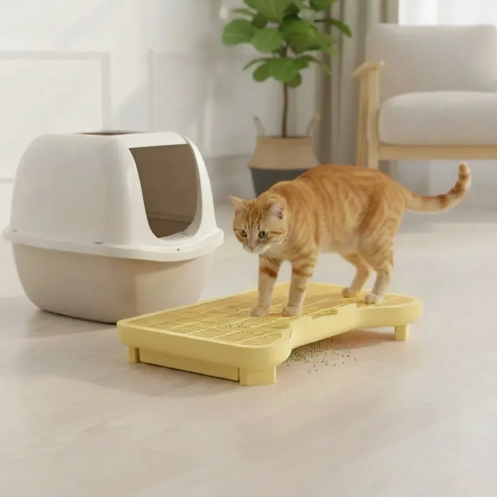 

Double Layer Cat Litter Mat Detachable Anti Slip Litter Footboard Pad Anti-carrying Cat Litter Trapping Mat Pet Cleaning Supplie