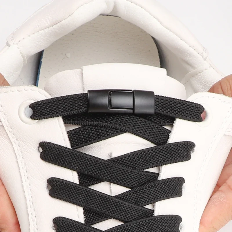 Kleurrijke Press Lock Geen Stropdas Schoenveter Elastische Schoenveters voor Sneakers Sport Tieless Elastische Veters One Size Fit Alle Volwassen Kinderen - afbeelding 2