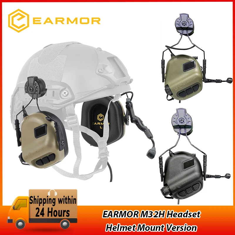 

EARMOR M32H MOD4 Tactical Headset New ARC Rail Adapter Noise Canceling Aviation Communication Headphone for Fast Helmet Rail