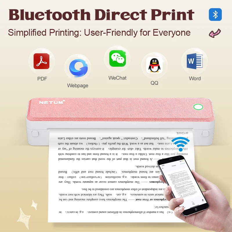 

P10 Portable Wireless Thermal Printer Laptop Smartphone Compatible Tattoo & Text Script Printing Mini Bluetooth Printer