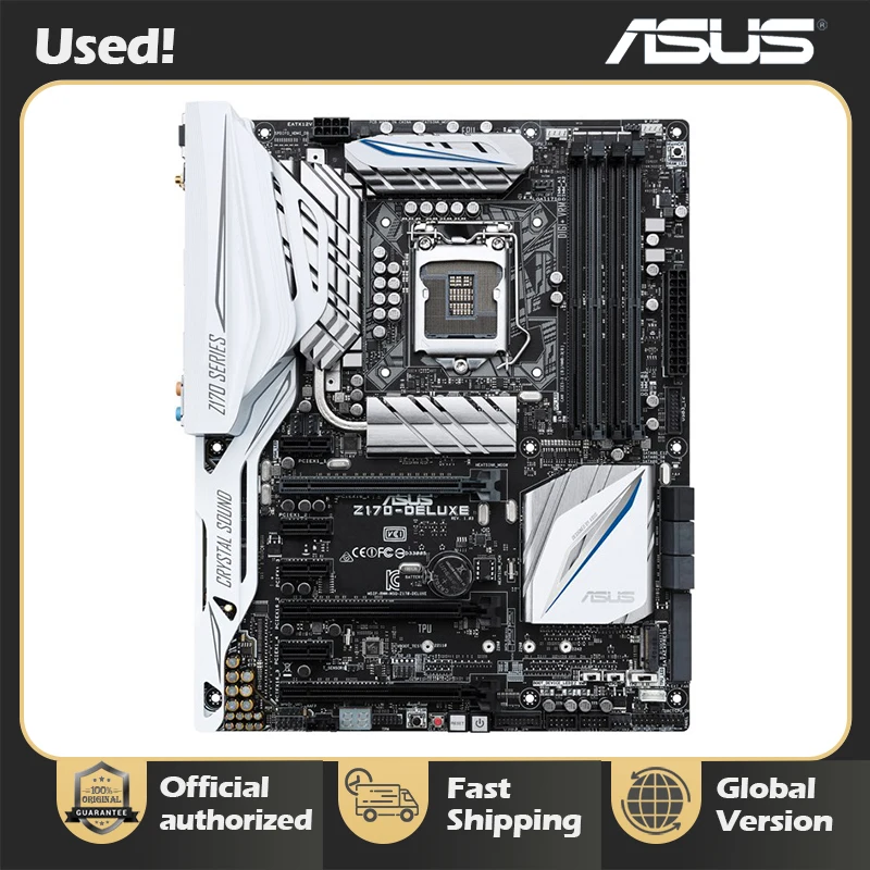 LGA 1151 Asus Z170-DELUXE Motherboard DDR4 64GB i7 i5 i3 PCI-E 3.0 M.2 Desktop Z170 HDMI-compatible 1151 Overlocking ATX