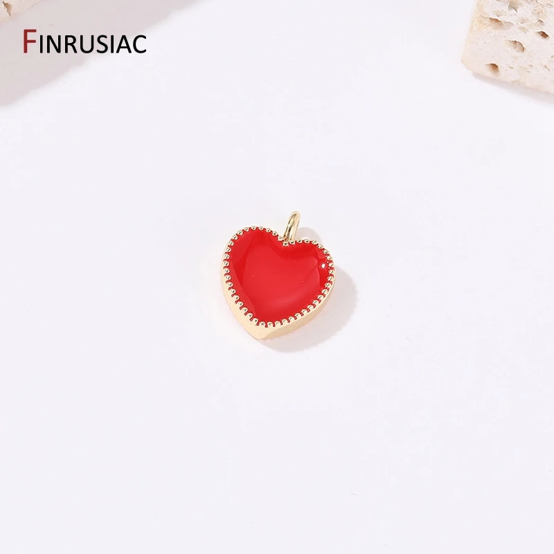 14K Gold Plated Simple Fashion Heart Charms Pendants For DIY Necklace Bracelet Jewelry Making Supplies