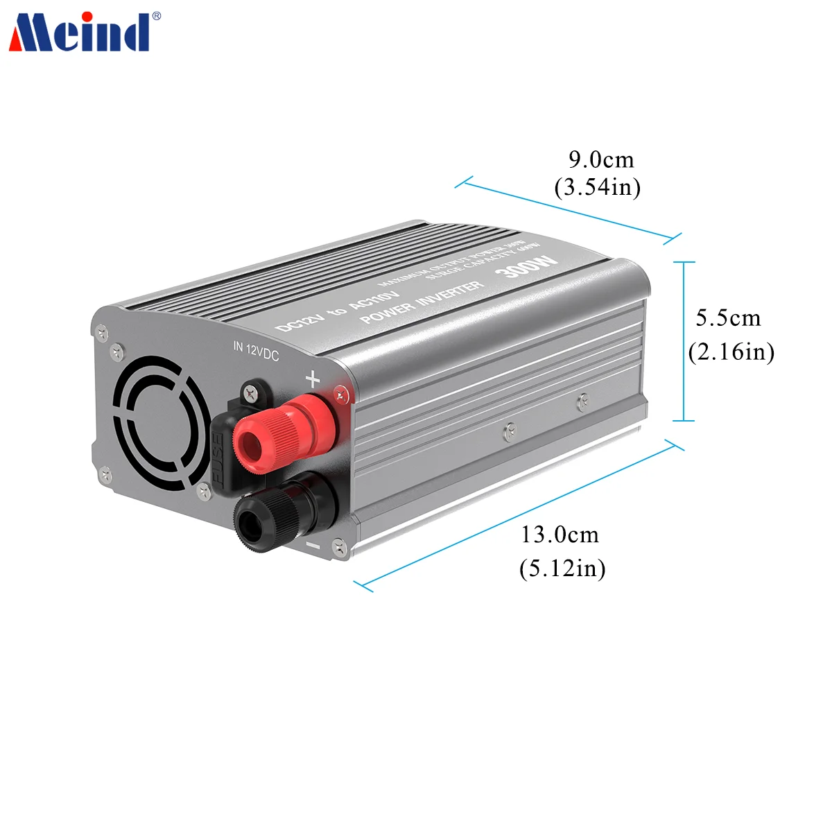 MEIND 300Watt Modified Sine Wave Power Inverter DC 12V to AC 110V Car Plug Inverter Adapter Power Converter with AC Outlet