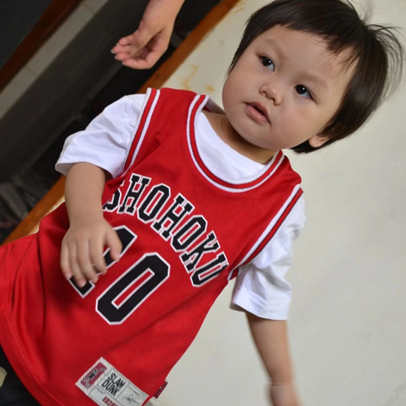 0-13T Boys Girls Anime Shohoku School Basketball Team Cosplay Costume Sakuragi Hanamichi Jersey Tops Shirt Sports Wear Uniform