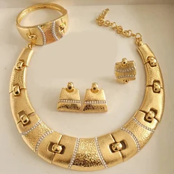 Earrings Set For Women Free Shipping Real And Free Shipping Ring Bracelet Necklace Luxury Wedding Party Jewelry Set Yll