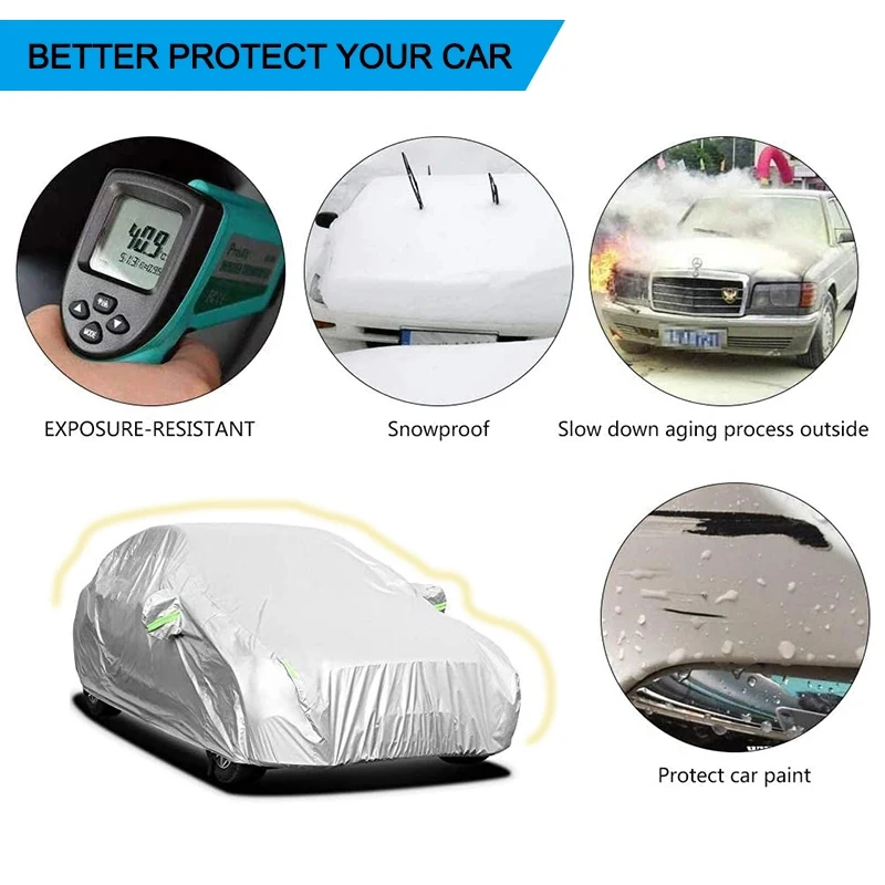 Kayme Full Car Covers Dustproof Outdoor Indoor UV Snow Resistant Sun Protection polyester Cover universal for SUV Sedan