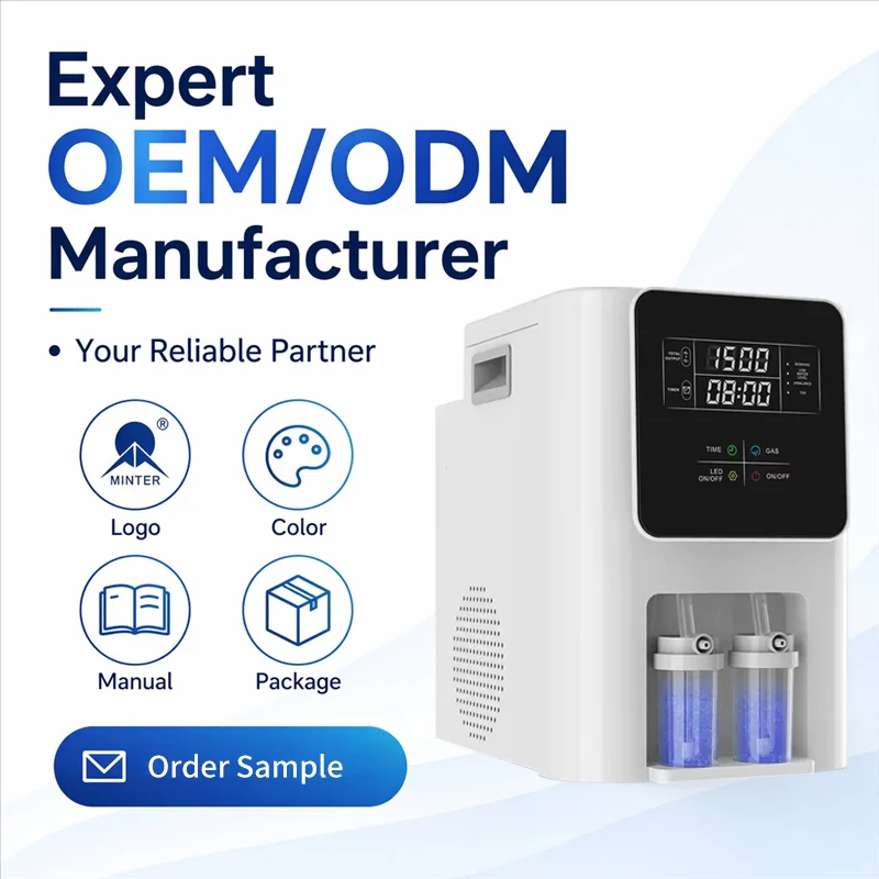 Oxy Hydrogen Inhalation Machine 900ML 1500ML Hydrogen Water Generator Production 99.99% Purity H2 Inhaler Water Ionizer