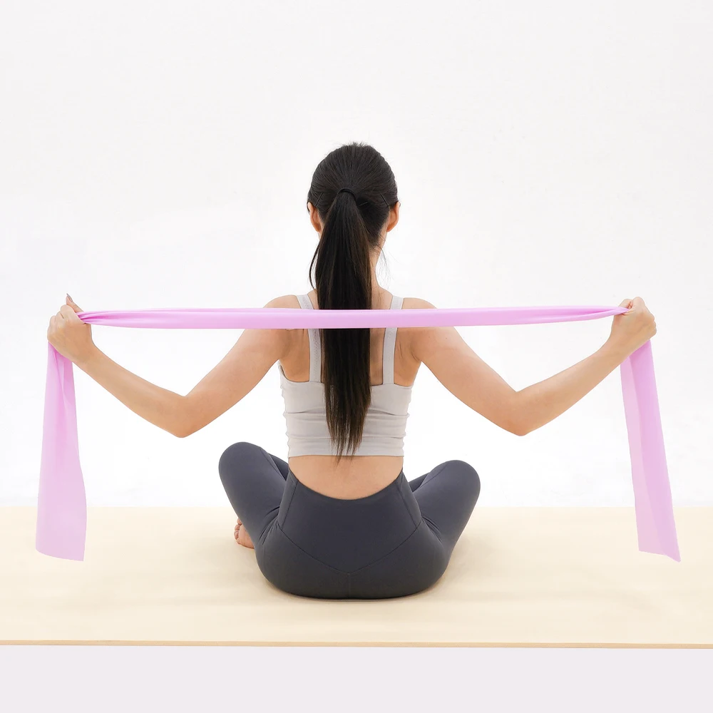 EGOJIN Latex Resistance Band Stretching Recovery Pilates Yoga Rehab Gym - Pastel