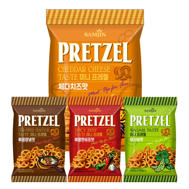 Snack number one Mini pretzel Cheddar cheese Flavor 800g + Spicy Biff 70g + stir-fried seasoning 70g + Wasabi 70g