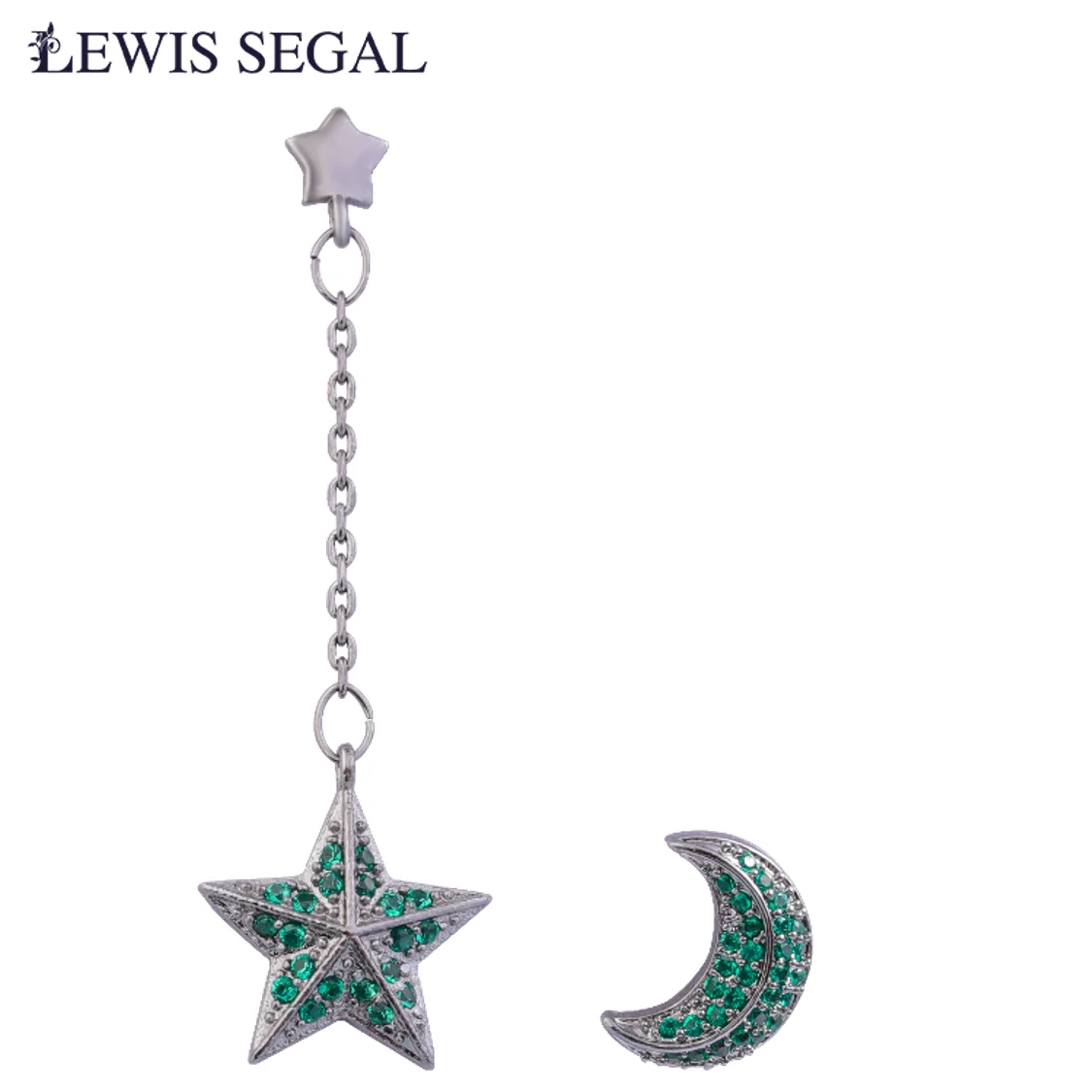 LEWIS SEGAL-pendientes de acero inoxidable para mujer y niña, aretes con forma de Luna y Estrella, joyería de moda